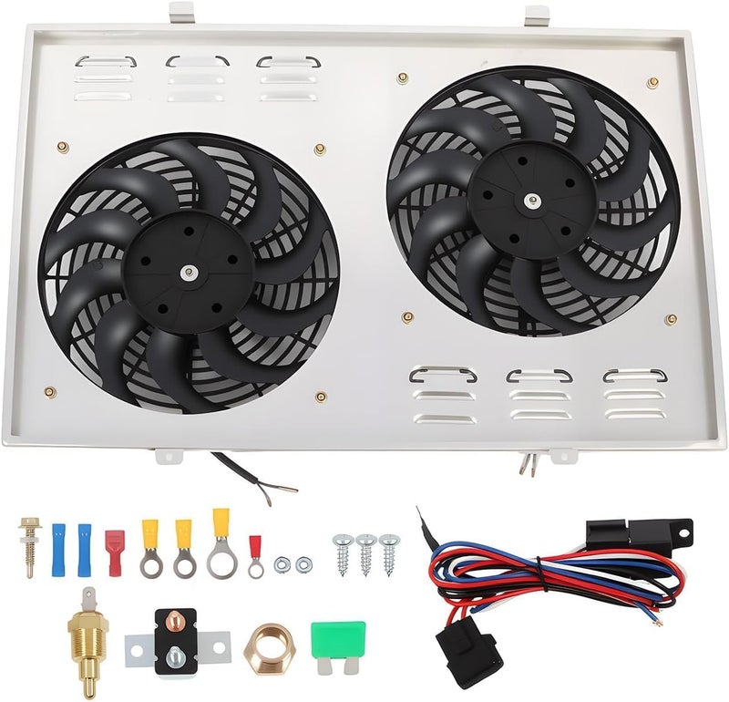 Assembroverse Radiator Fan Shroud Relay Kit Compatible with Camaro Nova Impala Malibu C10 C20 C30 K10 K20 K30 1966-1988 Replace CC162 CU162 Aluminum Electric Fan Shield - Image 4